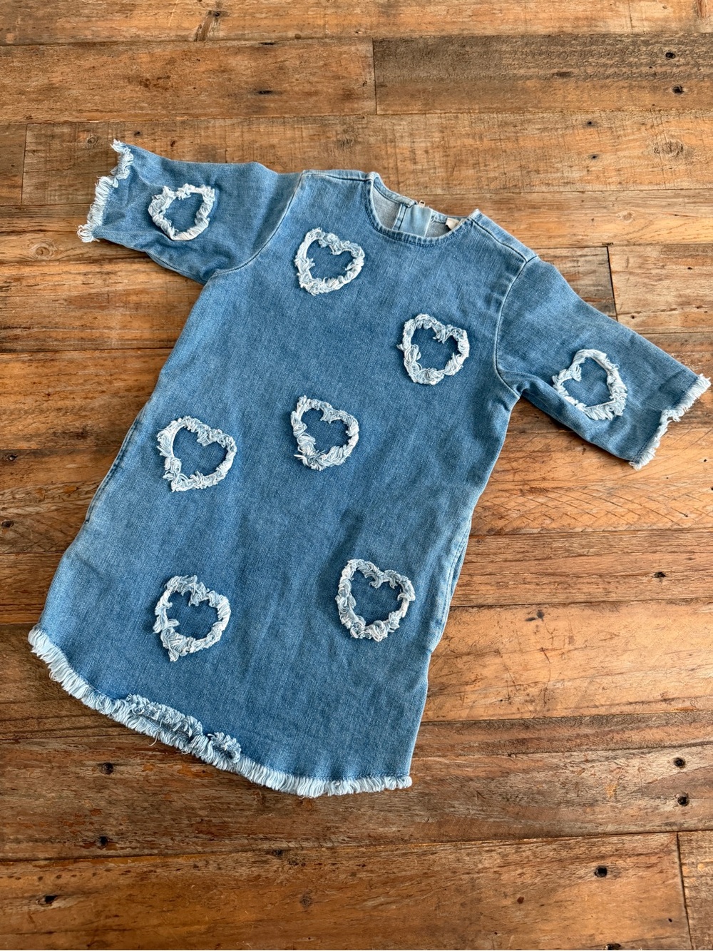 Stella McCartney Light Blue Denim Heart Patch Dress